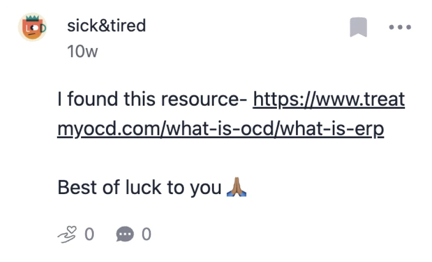 sick&tired replies with a link to a NOCD article on what ERP is.